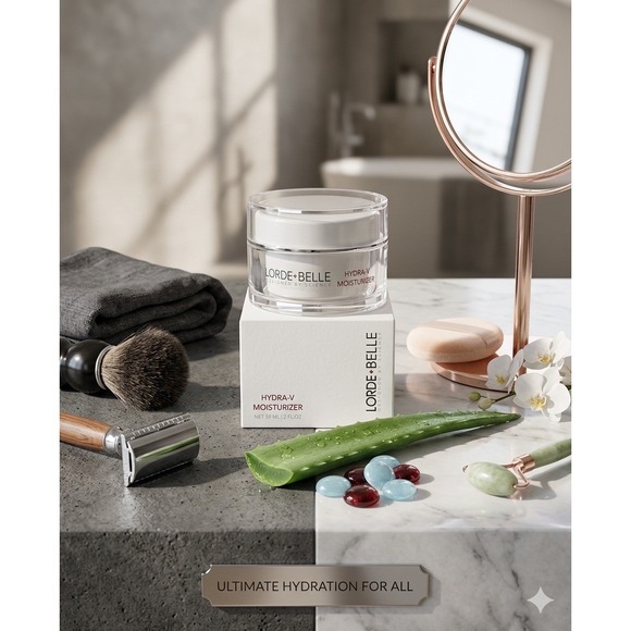 Lorde + Belle Hydra-V Moisturizer 2 fl oz Ceramide HA3 Beta-Glucan Face Cream - Picture 2 of 9